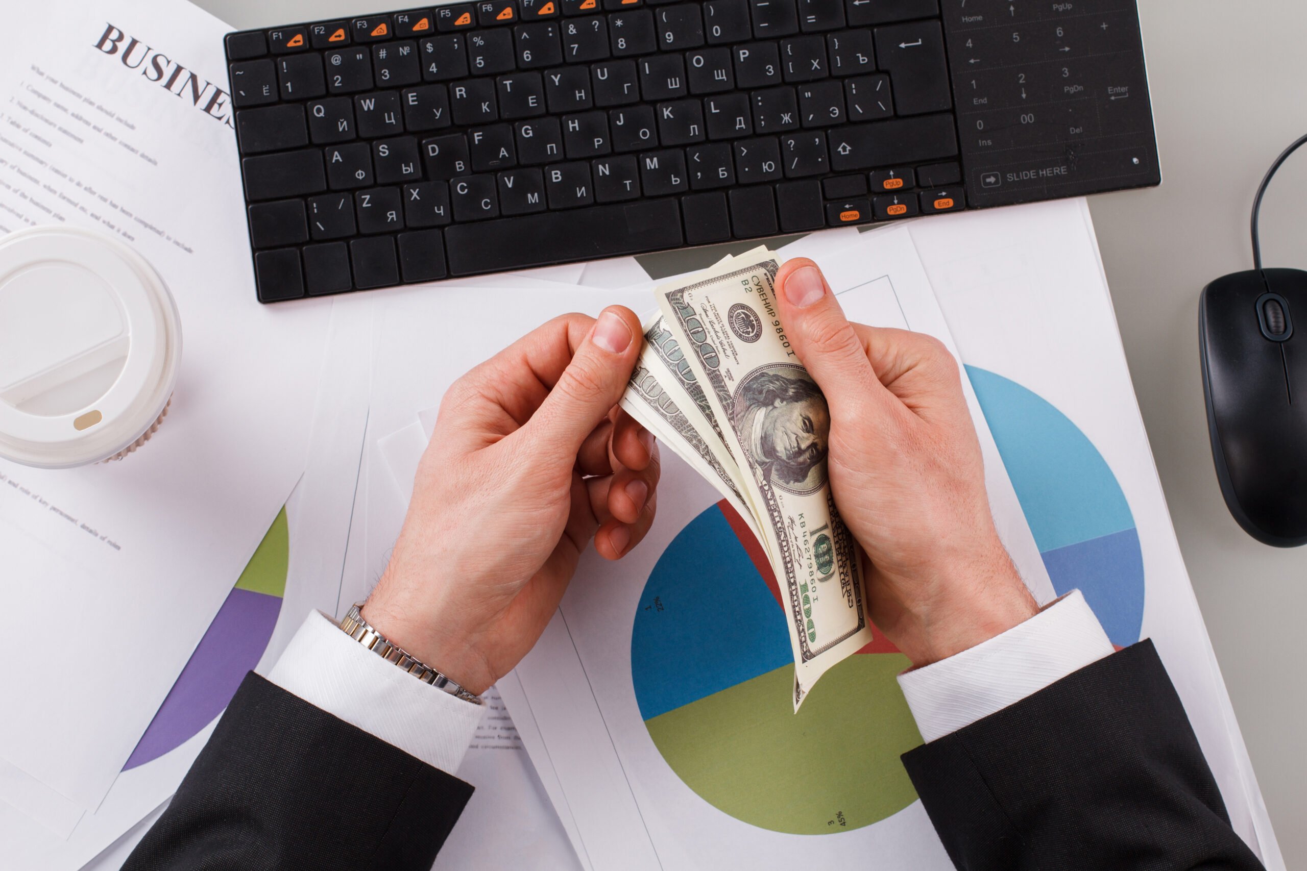 Businessman Counting Money