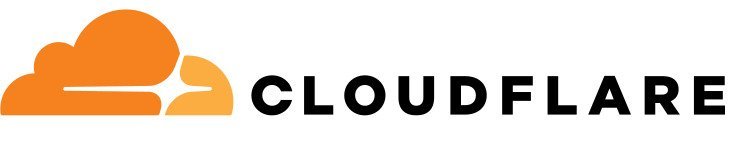 Cloudflare logo featuring an orange cloud graphic with the word "CLOUDFLARE" in bold black letters to the right.