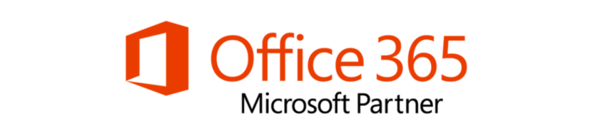 Office 365 logo with the text "Microsoft Partner" beneath it, displayed in orange and black on a white background.