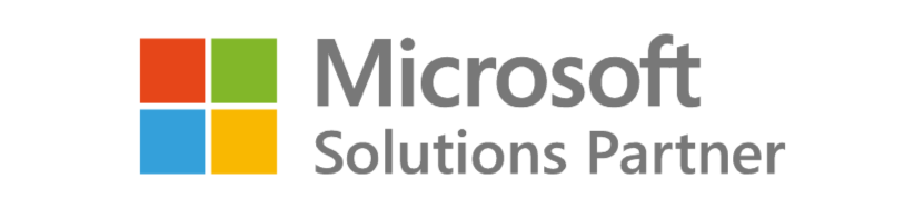 Microsoft Solutions Partner logo with a four-color square icon next to the words "Microsoft Solutions Partner" in gray text on a white background.