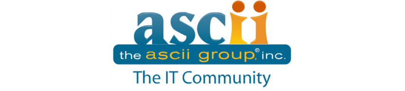 Logo for The ASCII Group, Inc. featuring stylized blue and orange text with the tagline "The IT Community" below.
